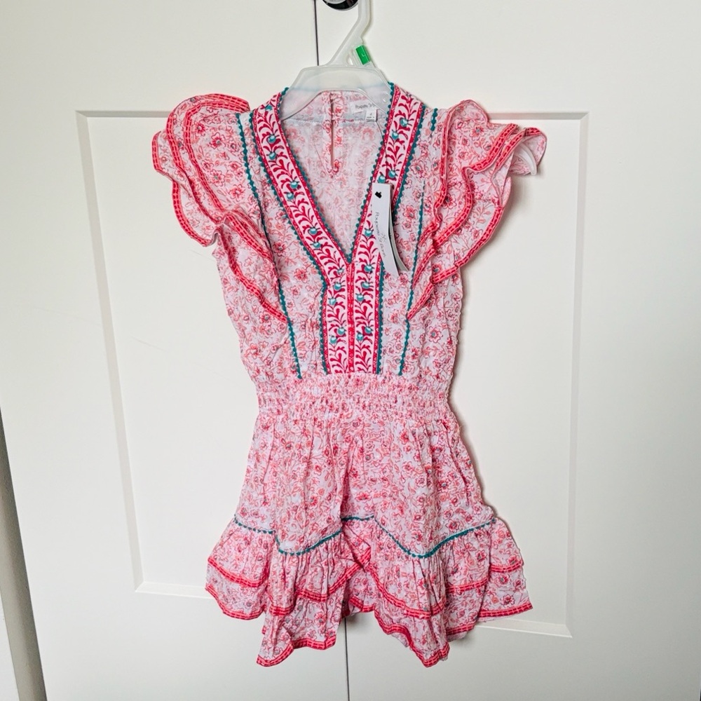 NWT [Poupette St Barth] Camila Mini Ruffle Dress in Pink Anemone Little Girls 4 - Picture 4 of 9